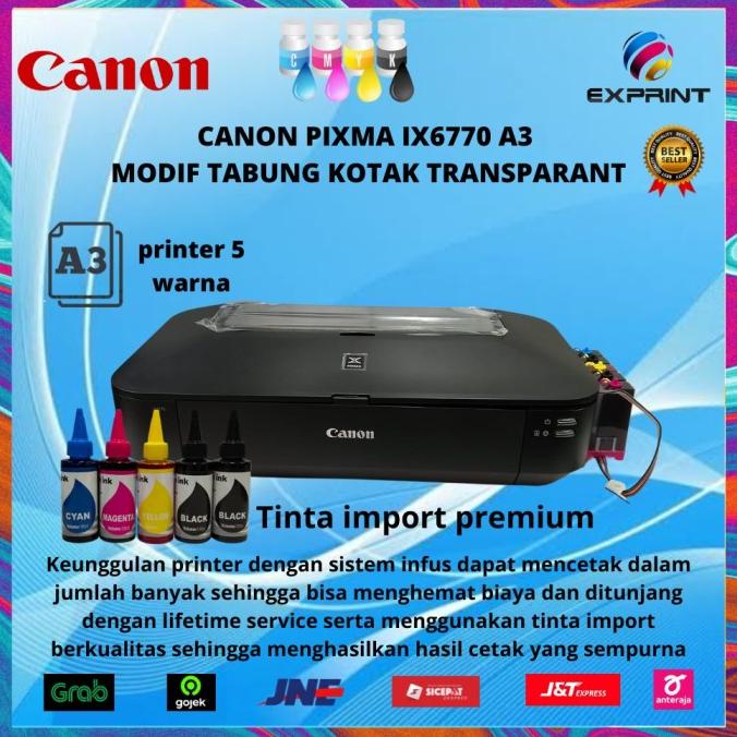 Printer Canon Pixma IX6770 A3 + Infus Tabung