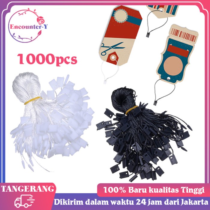 

Terlaris Tali Handtag 1000Pcs Hang Tag Label Tali Hang Tag Hitam & Putih