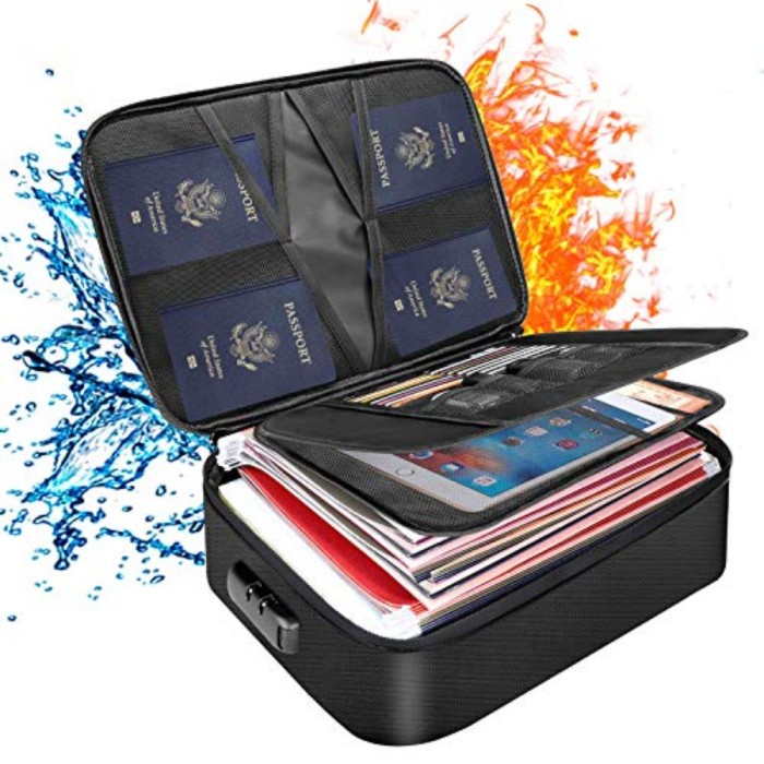

Terlaris Docsafe Document Bag With Lock,Fireproof 3-Layer File Storage Case Wit