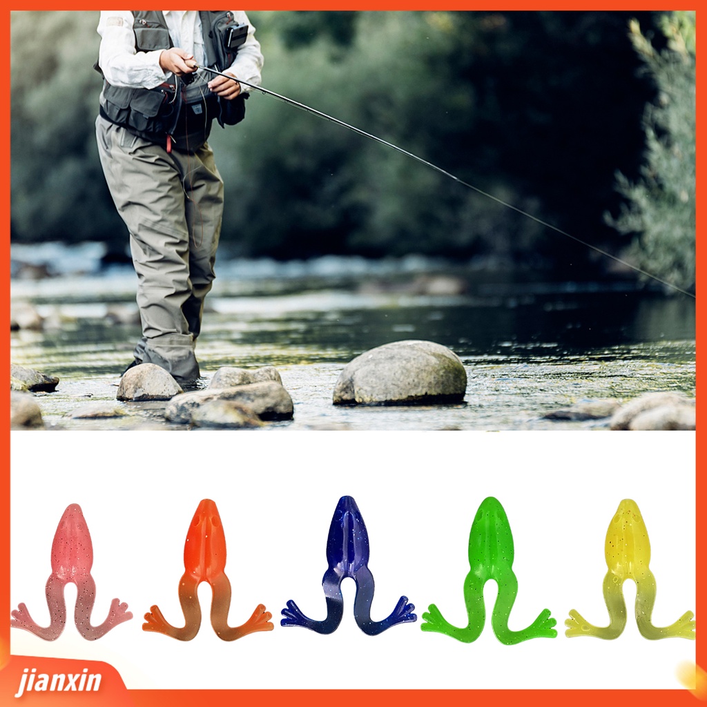 [Jianxin] 4pcs 8cm/5.5g Umpan Pancing Simulasi Pra Lubang Fleksibel Reusable Mini Fish Attraction Warna Cerah Buatan Lembut Katak Umpan Perlengkapan Memancing