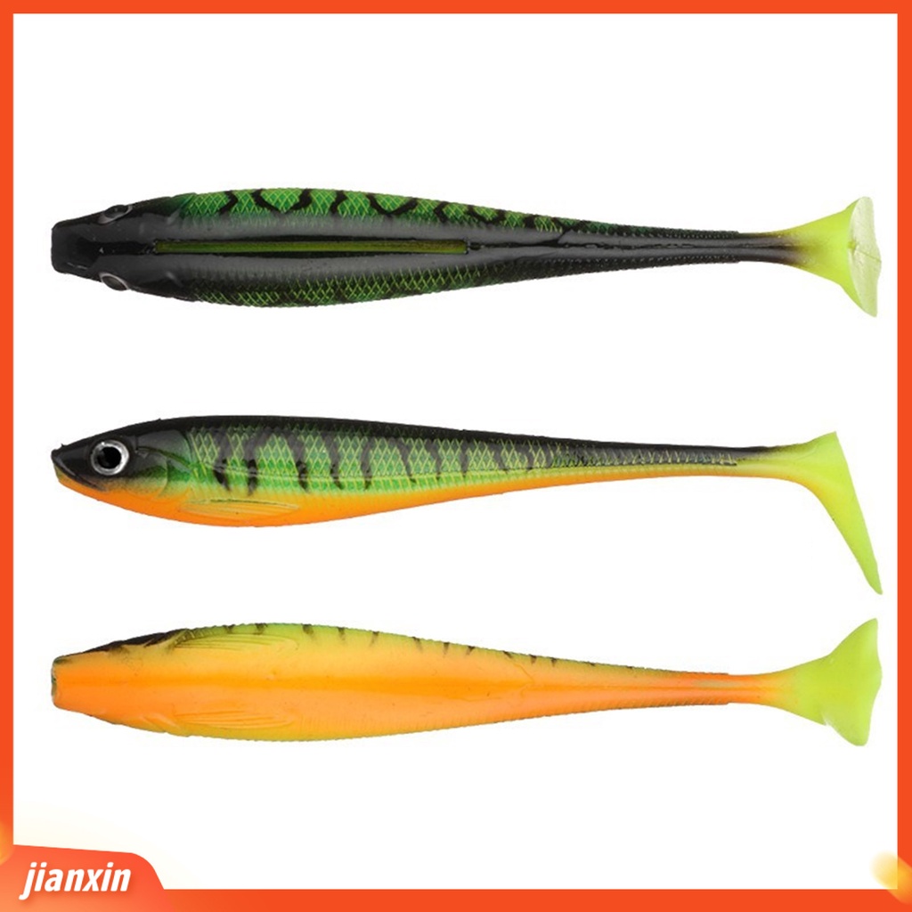 [Jianxin] 5pc 9cm Umpan Umpan 3D Fisheye Simulasi Desain Realistis Menggoda Angling Umpan Jalan Plastik T-tail Soft Lure Outdoor Fishing