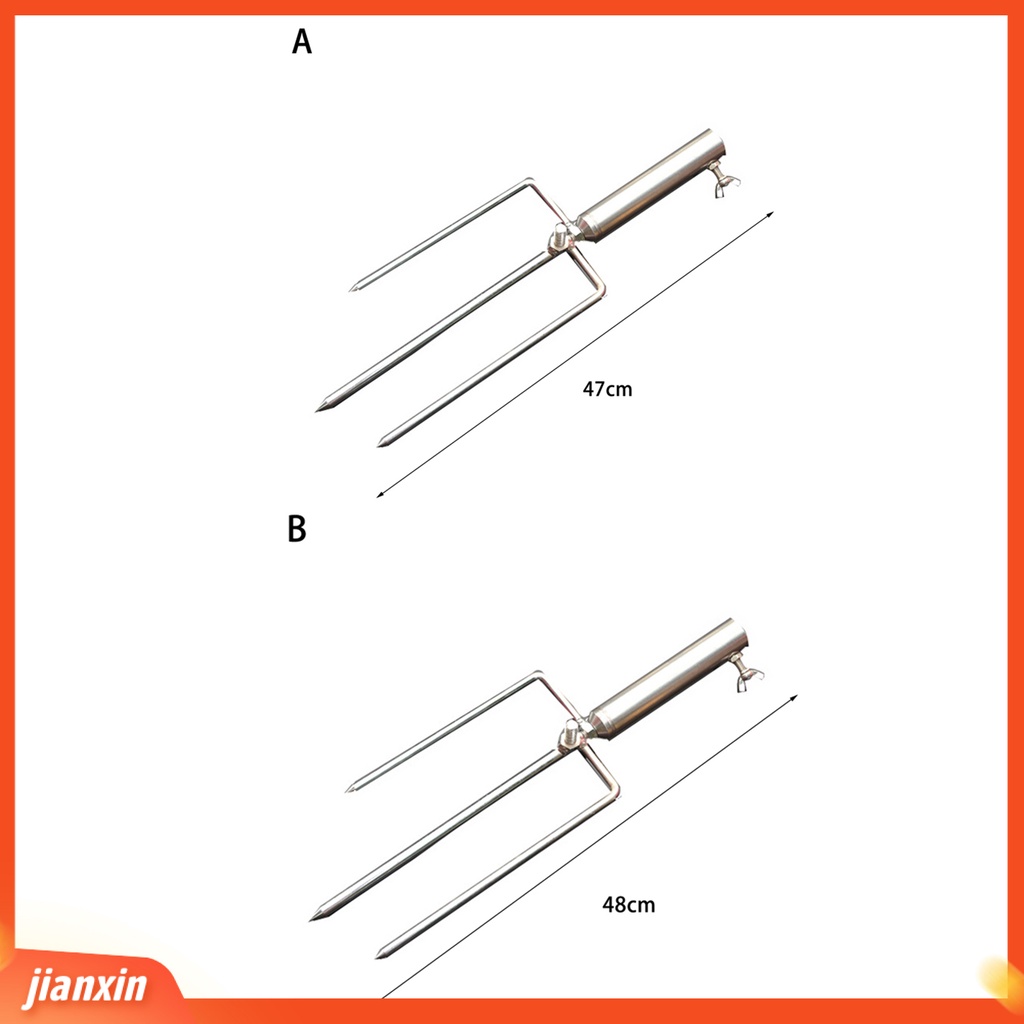 [Jianxin] tebal Stainless Steel Tahan Karat Tahan Angin Payung Pasak Tanah Memancing Payung Berdiri Segitiga Plug Memancing Aksesoris