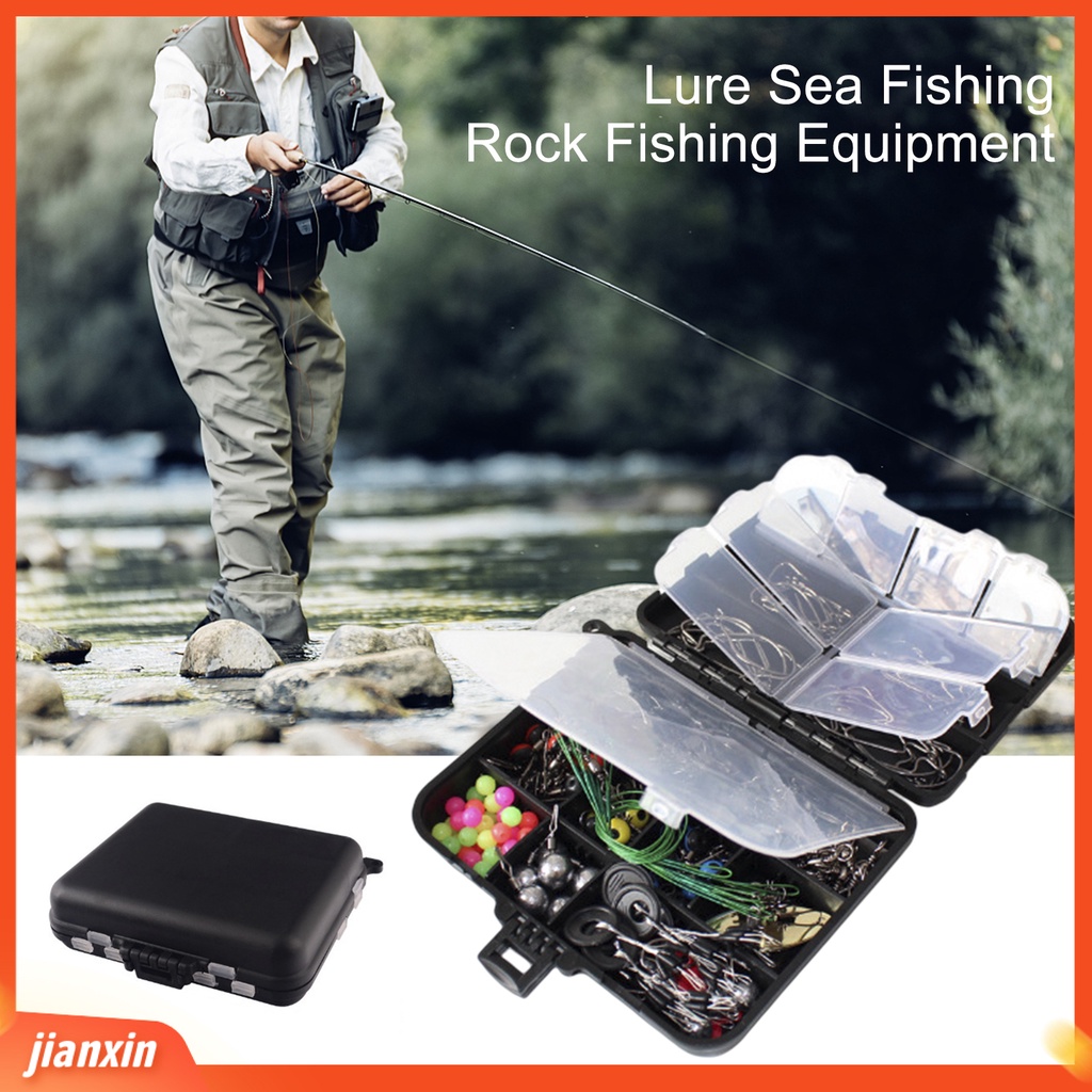 [Jianxin] 1 Set Memancing Kombinasi Kit Kaya Variasi Multi-grid Angling Penutup Transparan 241buah Aksesoris Memancing Set Dengan Tackle Box Outdoor Supply