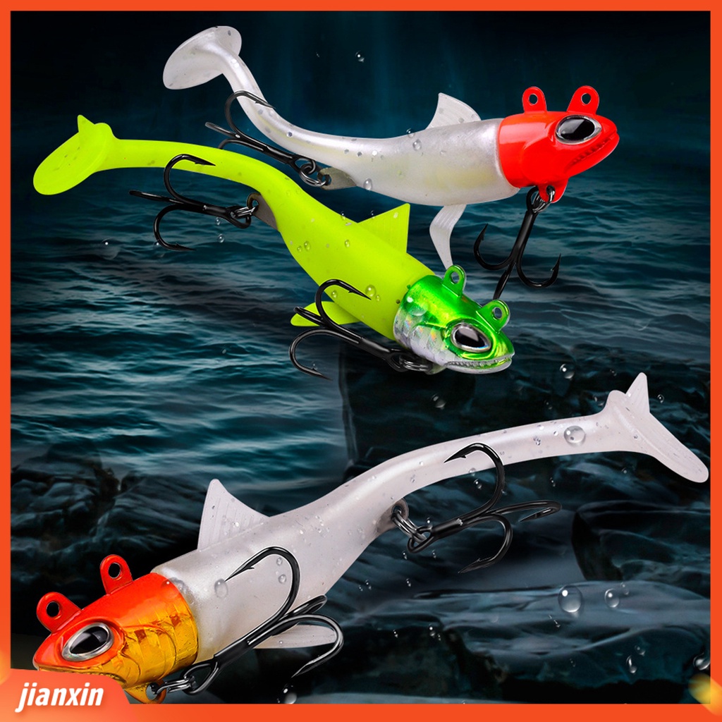 [Jianxin] 13.5g/8cm Umpan Pancing T-Tail Tajam Treble Hook 3D Fisheyes Simulasi Pengecoran Panjang Ekor Dayung Buatan Umpan Perlengkapan Memancing