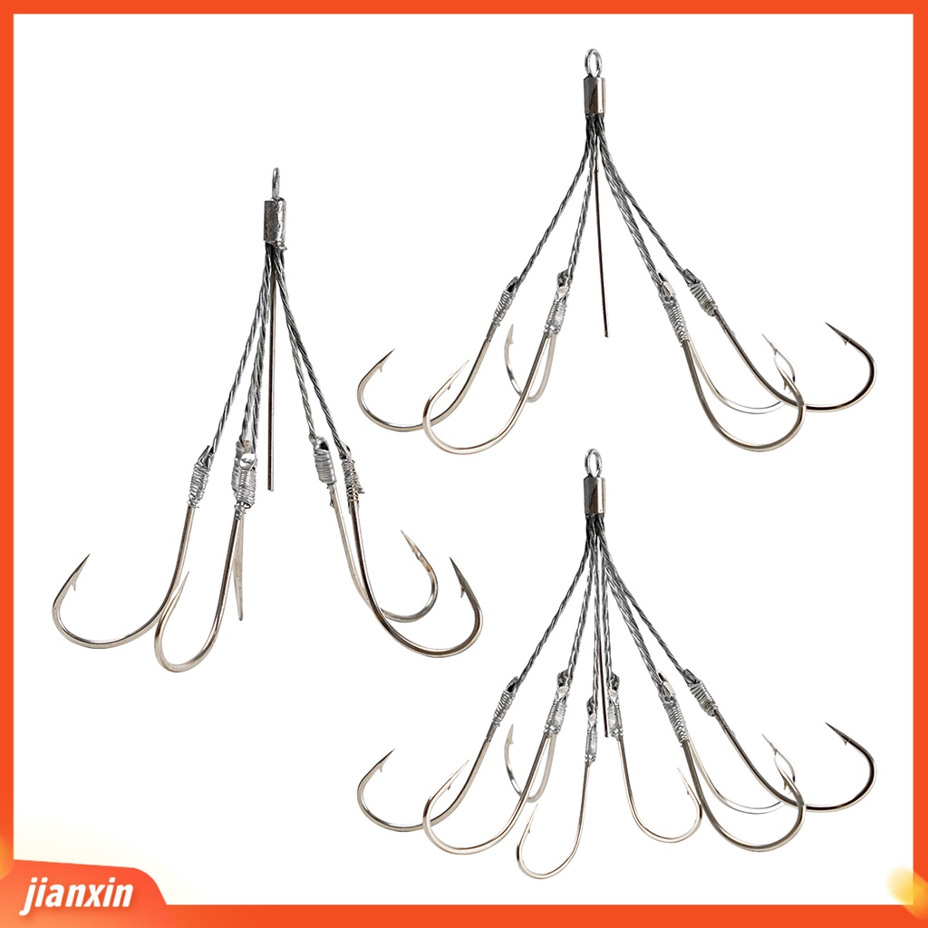 [Jianxin] j- Kail Pancing Bentuk-J 5 / 6 / 8 Bahan Kawat Baja Kuat Tahan Retak