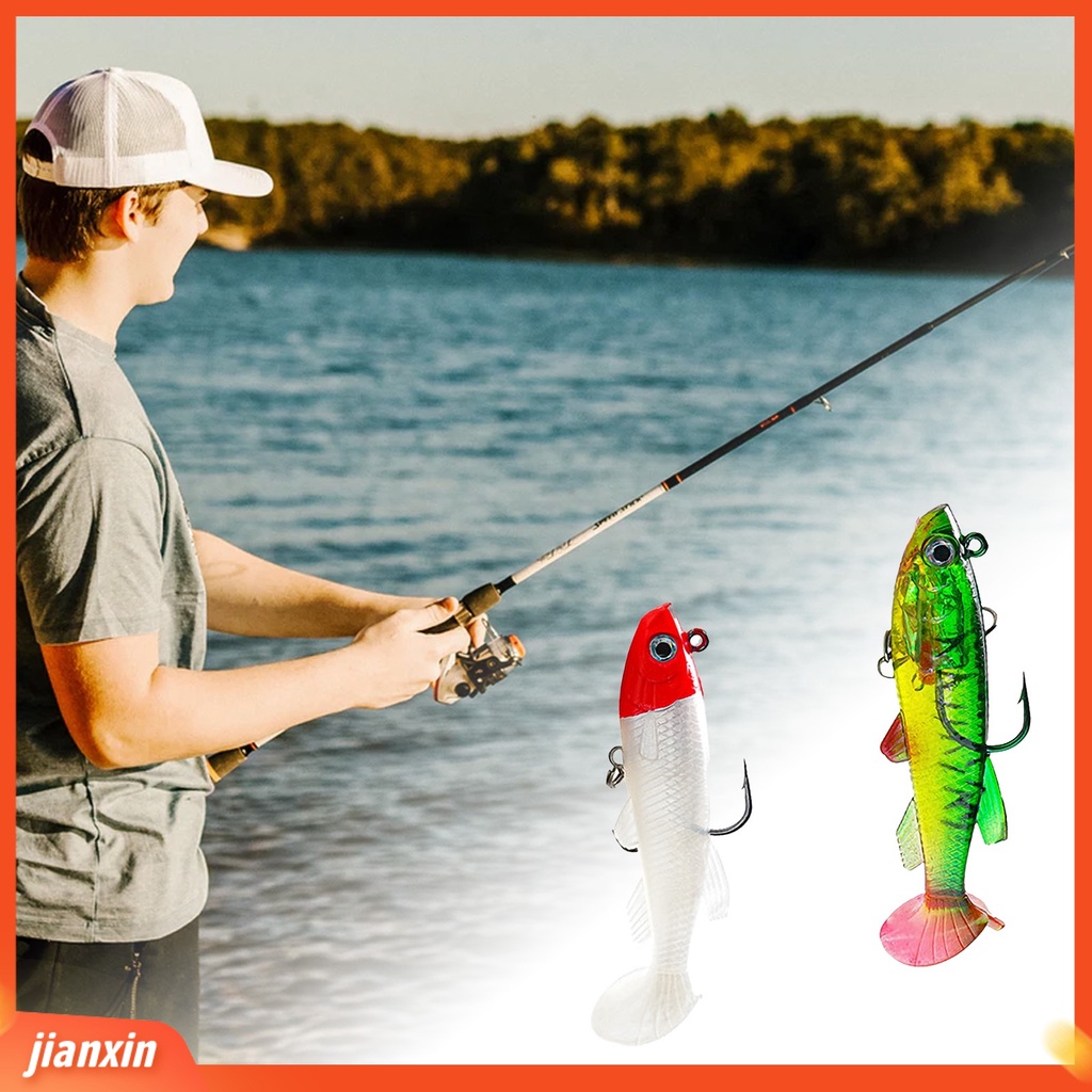 [Jianxin] Umpan Pancing Tiruan Bentuk Ikan Ekor T Bahan Metal 12.5g 8cm Dengan Jig Head