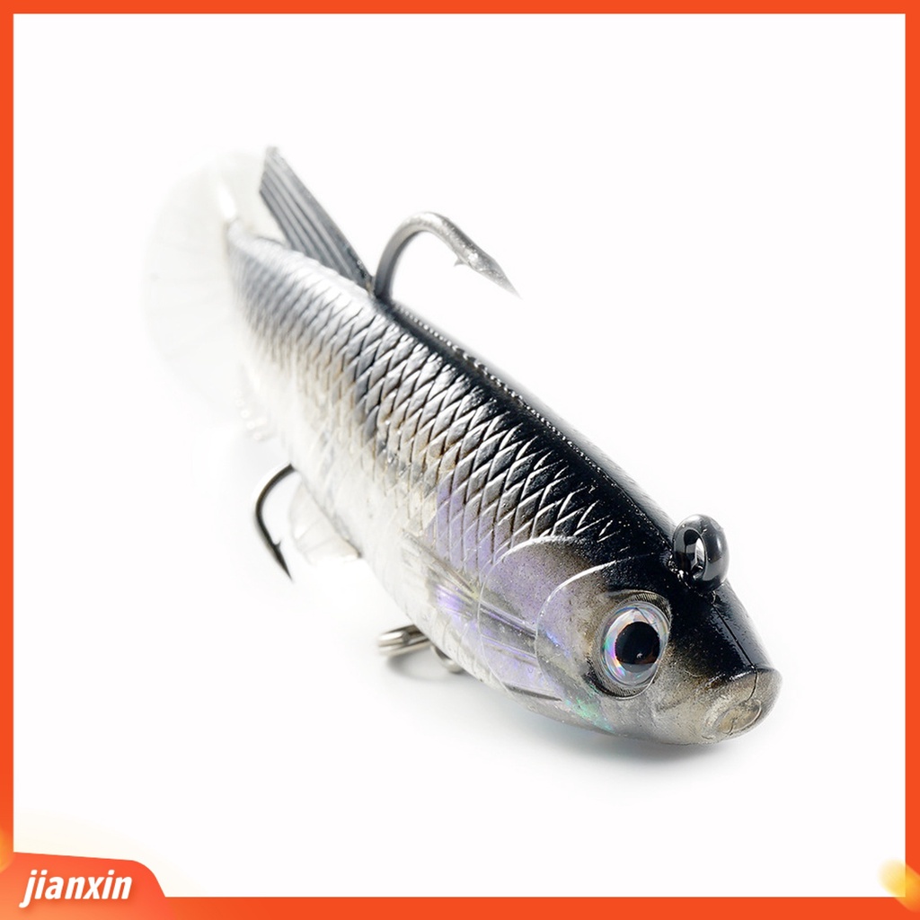 [Jianxin] Umpan Pancing Tiruan Bentuk Ikan Ekor T Bahan Metal 12.5g 8cm Dengan Jig Head