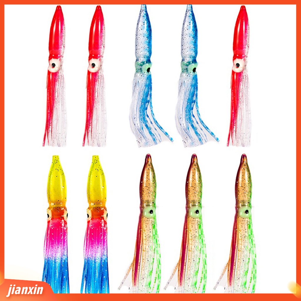 [Jianxin] 10 Pcs Umpan Pancing Soft Bait Bentuk Cumi-Cumi Warna-Warni Ukuran 8cm