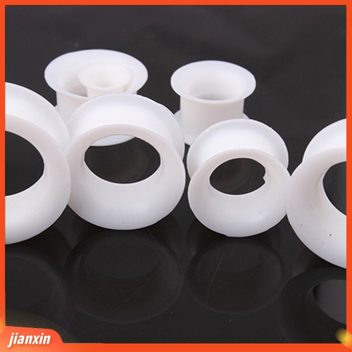 [Jianxin] 1Pair Silicone Flesh Tunnel Double Flared Saddle Ear Plug Gauge Unisex Piercing