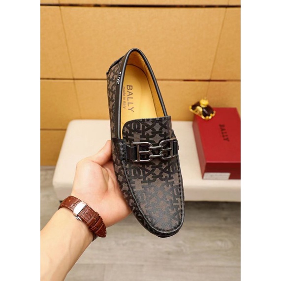 sepatu bally cowok sepatu loafer pria men shoes slip on tanpa tali new
