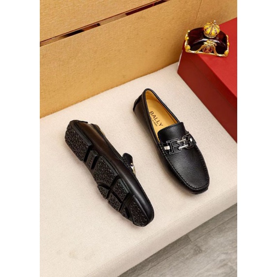 sepatu pria slip on men shoes loafer bally cowok sepatu kulit tanpa tali