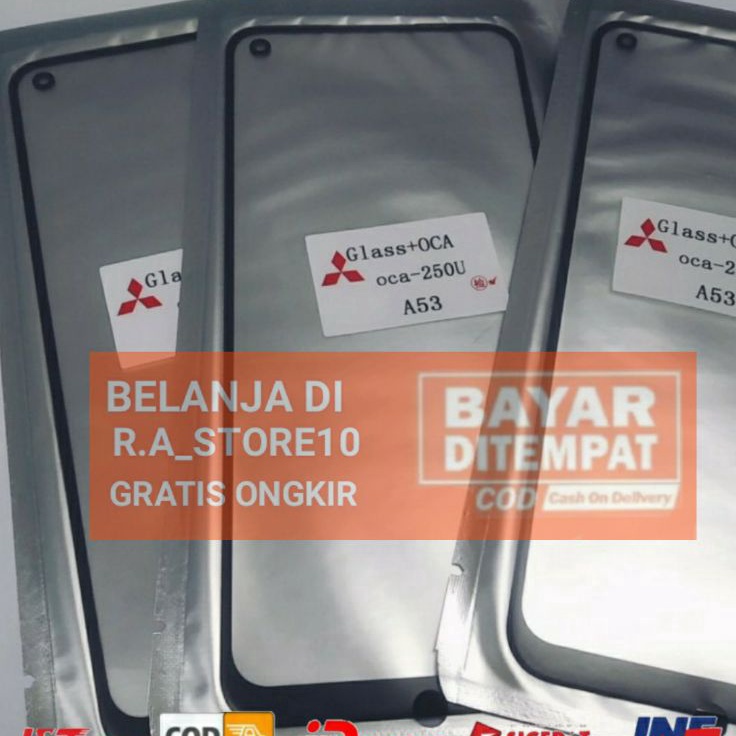 ✨MEGA ⚡ALE✨  Kaca Lcd + Lem Oca Kering Oppo A32 A33 A53 A54 4G 2020 Realme C17 7i Kaca Depan Kaca To