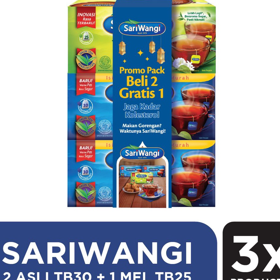 

[KODE 77] Promo Pack SariWangi 2+1 (2 ASLI TB30 + 1 MELATI TB25)