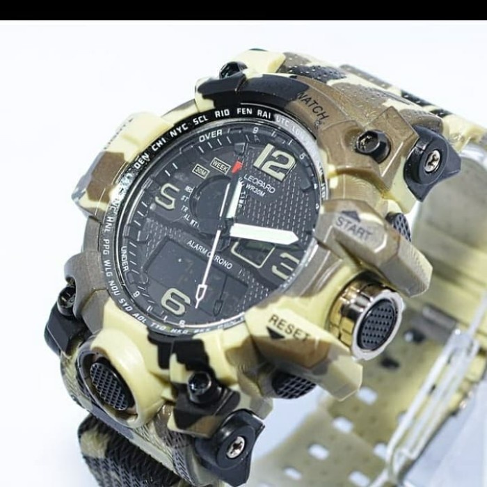 Jam Tangan Pria Loreng Army Jam Tangan Pria Leopard Dualtime