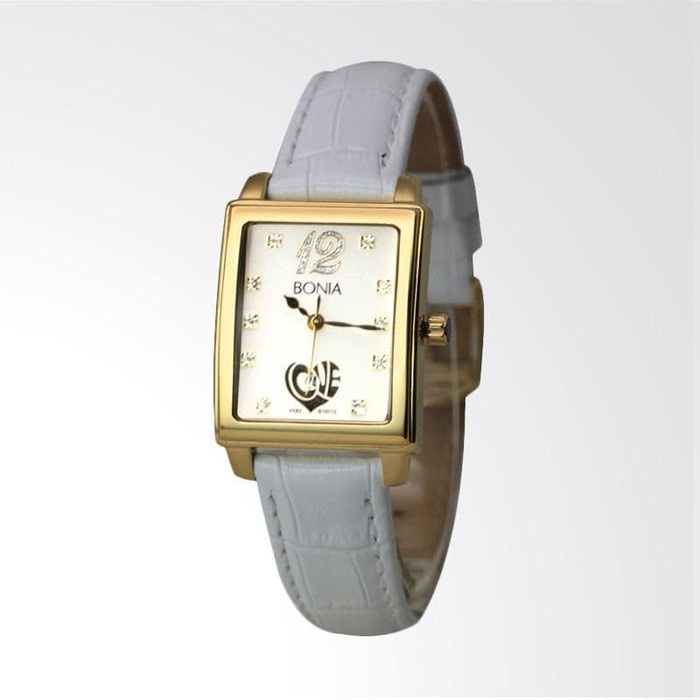 PROMO BONIA B10013-2259V JAM TANGAN WANITA LEATHER WHITE ANALOG TERMURAH