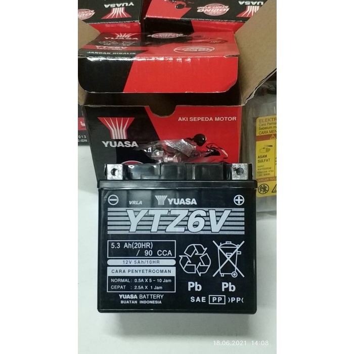 Best Seller Accu / Aki Kering Vario 125 Vario 150 Pcx Yuasa Ytz6V 100% Ori