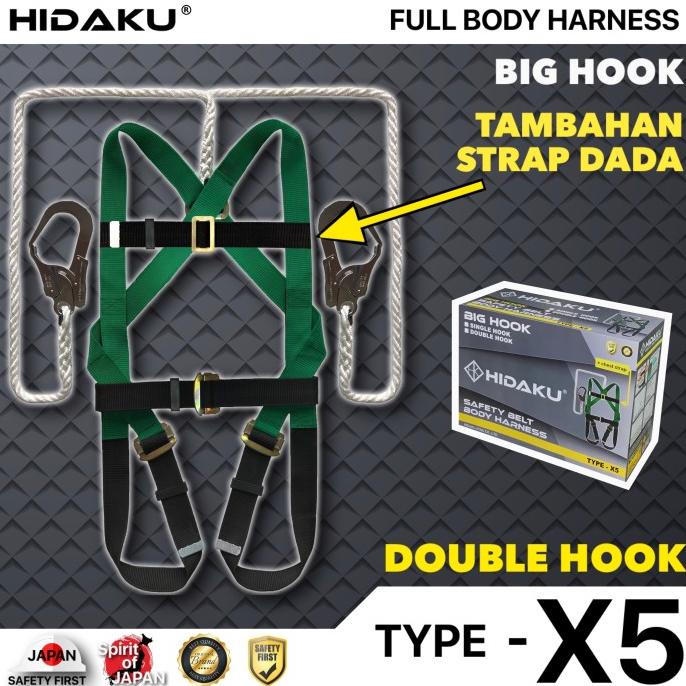 Full Body Harness Hidaku Type X5 Double Hook / Safety Belt Hidaku X5