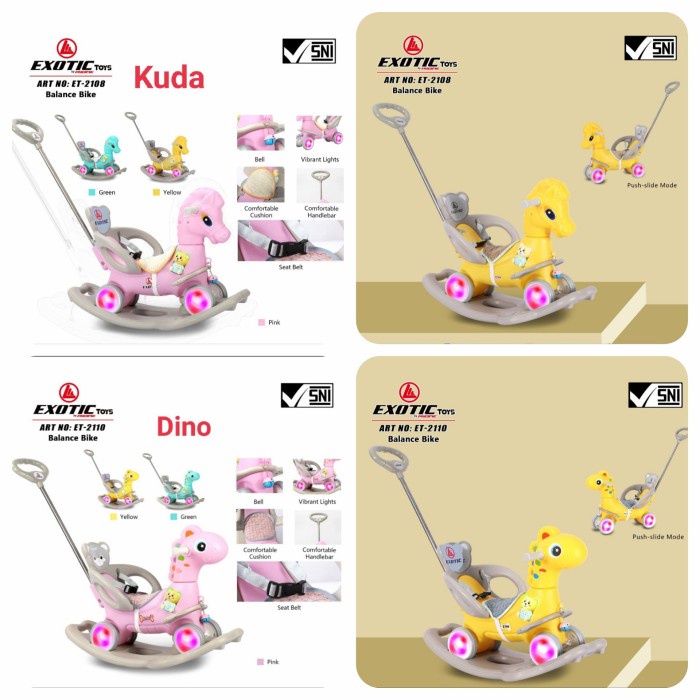 Terlaris Mainan Kuda Kudaan Anak Exotic Et 2108 / Et 2110 Model Kuda/ Dino