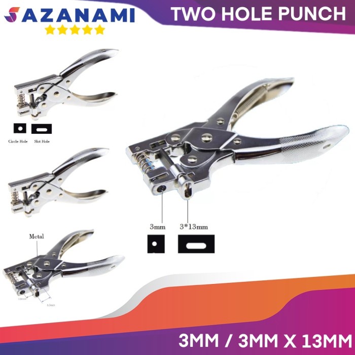 

Best Seller Two Hole Punch 3Mm & 3Mm X 13Mm Pembolong Kertas Plastik Id Card Evbes