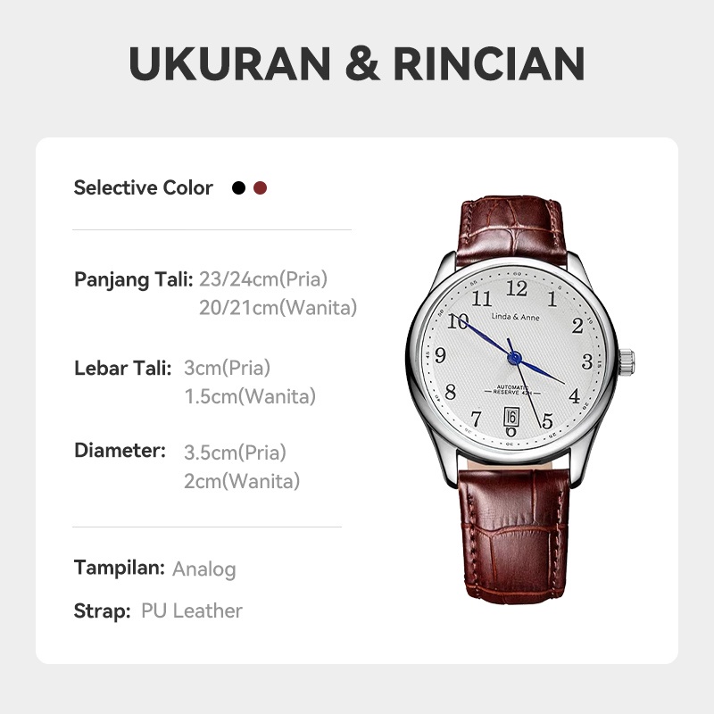 Jam Tangan Pria Bisnis Tahan Anti Air Casual Analog Quartz Pu Leather Fashion Import/Jam Tangan Couple