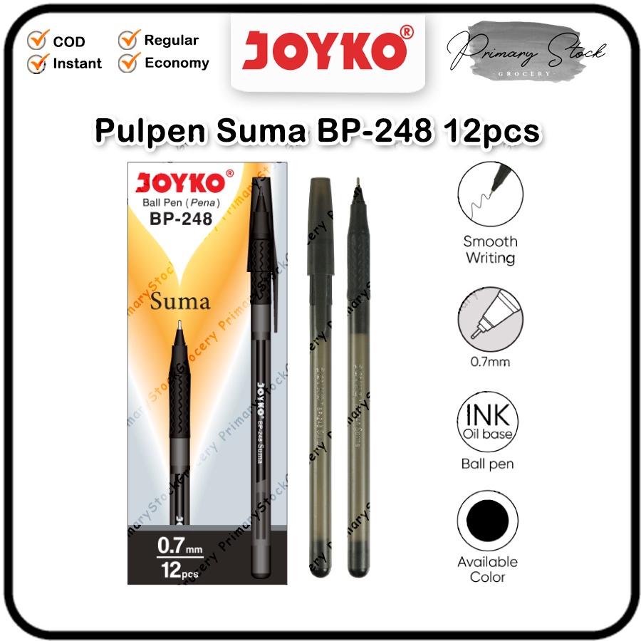 

Pulpen Joyko Suma BP 248 BP-248 0.7 mm 1 Pack Isi 12 Pcs Lusin Murah