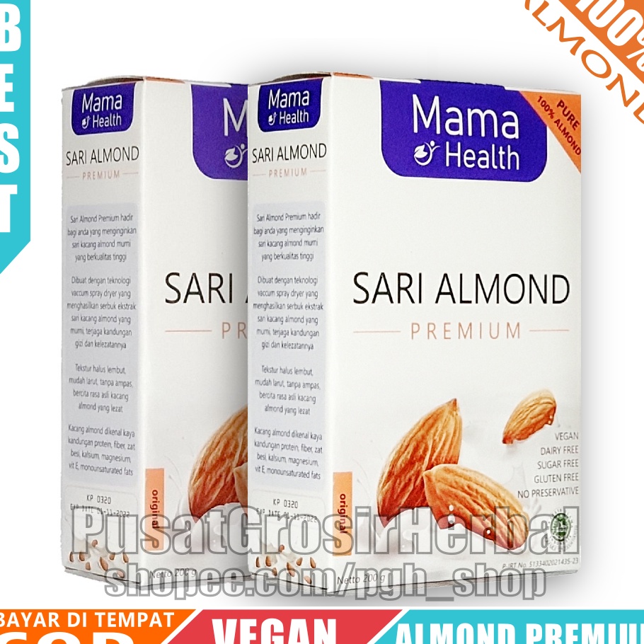 

>D2289) ⭐⭐⭐⭐⭐ Mama Health susu SARI ALMOND PREMIUM bubuk murni alamon gluten free