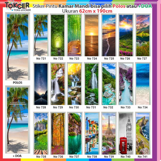Big Sale Stiker Pintu Kamar Mandi Pemandangan Polos Atau +Doa Discount