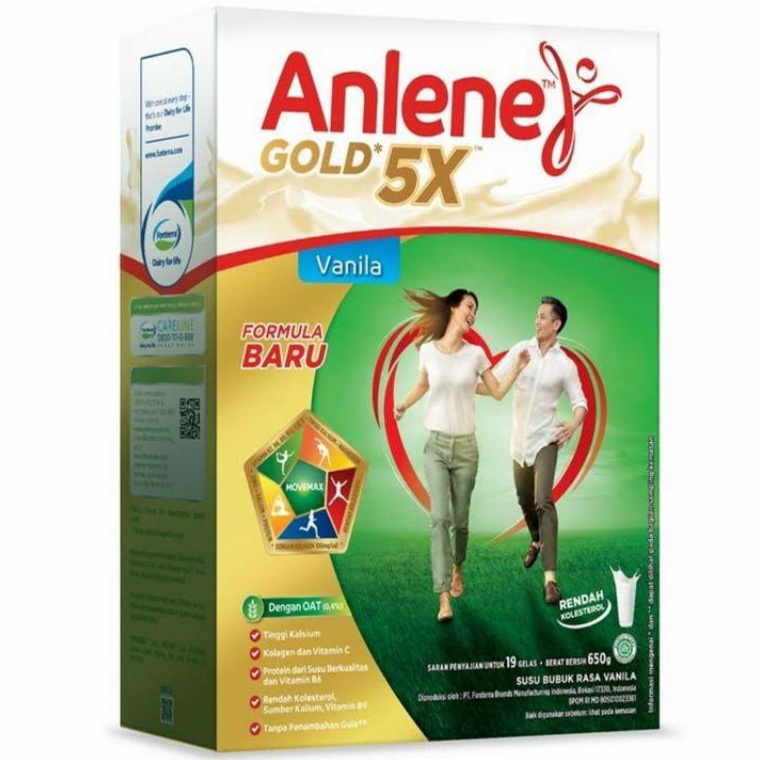 

(XG34448) Anlene Gold 5X 640gr Original/Vanilla/Coklat ED Juni 2024