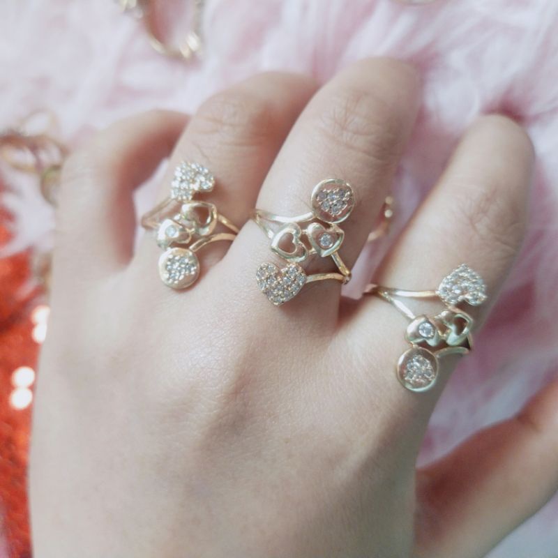 Emas Swasa Cincin Lapis Emas Full Permata EDISI TERBATAS Lebar Love Panjang Mewah Luntur Kuning Selamanya