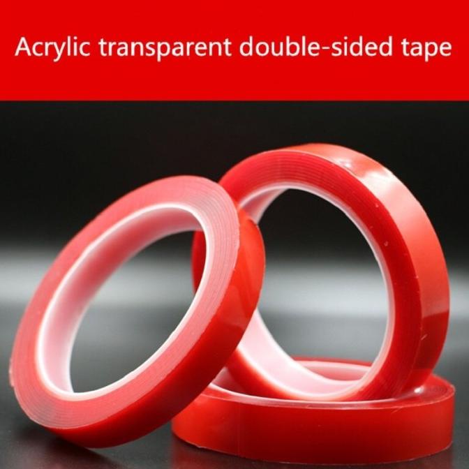 

^^^^^] Perekat Double Tape Acrylic Adhesive Transparent Sticker 15 mm x 3 m