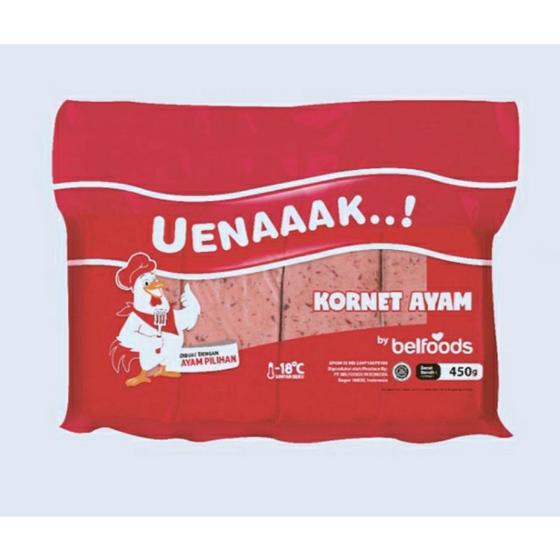 

BELFOODS UENAAAK KORNET AYAM 450 GR UENAK UENAAK LUNCHEON