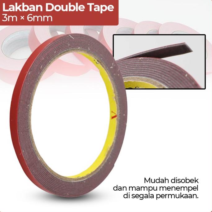 

Termantab] Lakban Selotip Double Tape 3 Meter 1 PCS 3 m x 6 mm - SC-3M - Red