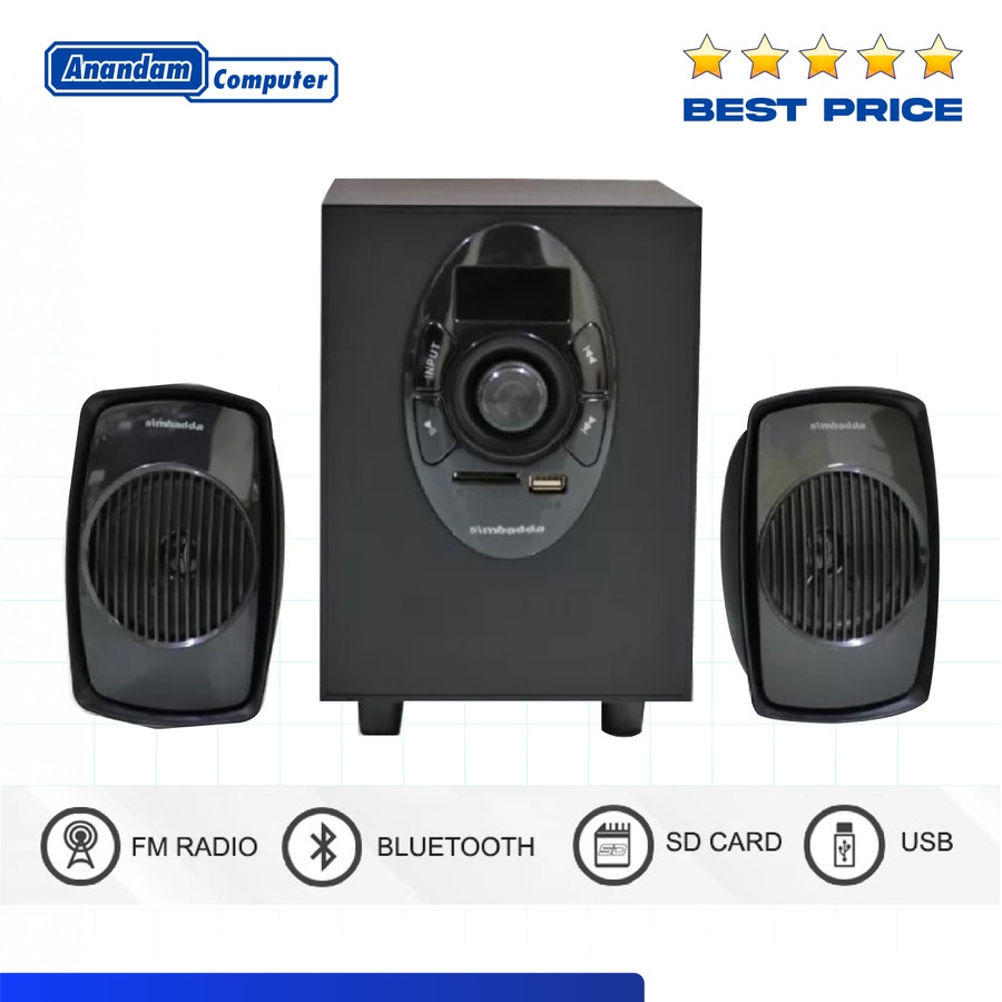 Simbadda CST 2000N+ Speaker Aktif Bluetooth USB Radio - TANPA REMOTE