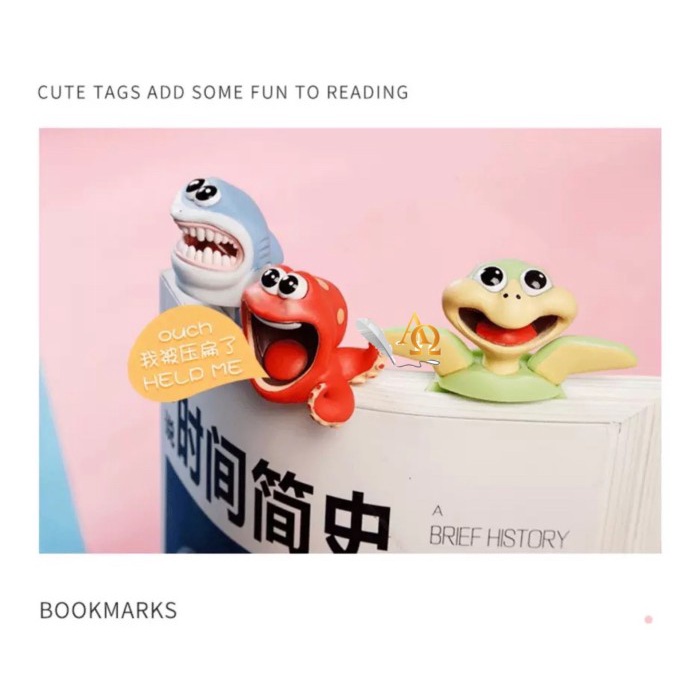 

Pembatas Buku Unik / Bookmark Edisi Sea Animals Imut 3D Lux Limited