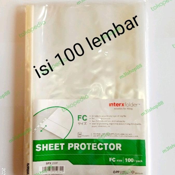 

sheet protector / plastik pp pocket folio inter x folder.isi 100 lbr