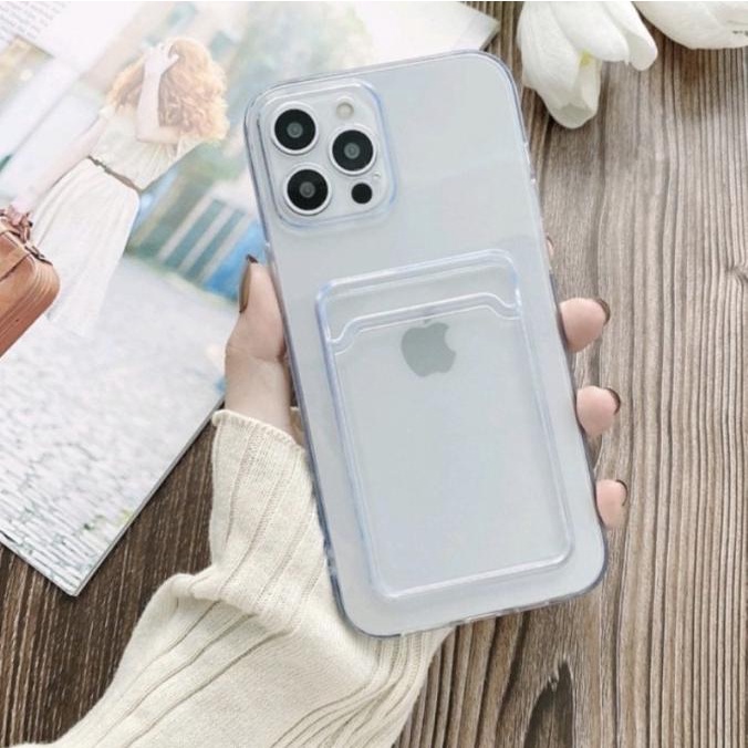 

CARD SLOT WALLET CASE CLEAR IPHONE 14 PRO MAX 14 PLUS HOLDER POCKET 13
