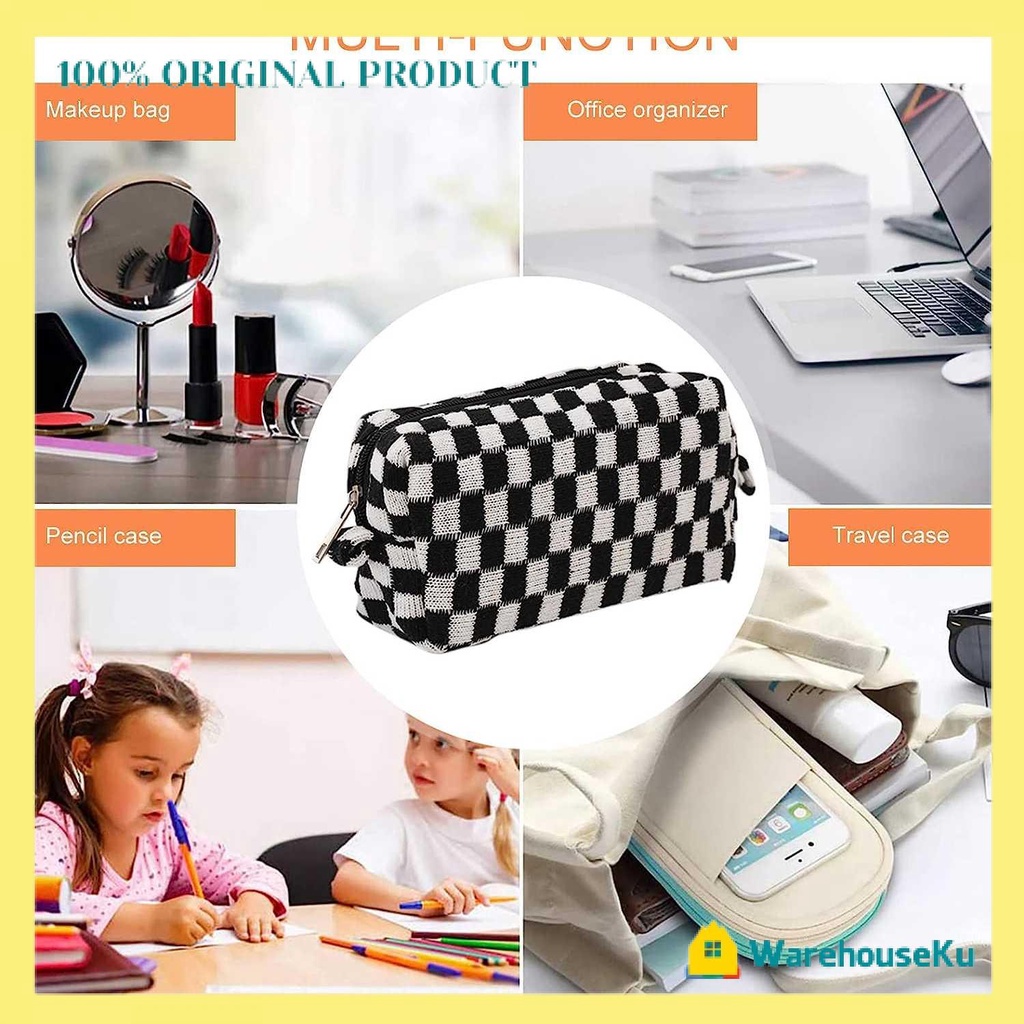 

Tempat Pensil Make Up Cosmetic Toiletry Tas Bag Pouch Checkerboard
