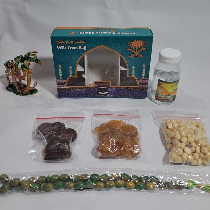 

《packingaman》 PAKET 1 oleh oleh haji dan umroh air zamzam ori + kacang arab + tasbih FIBER/KAYU