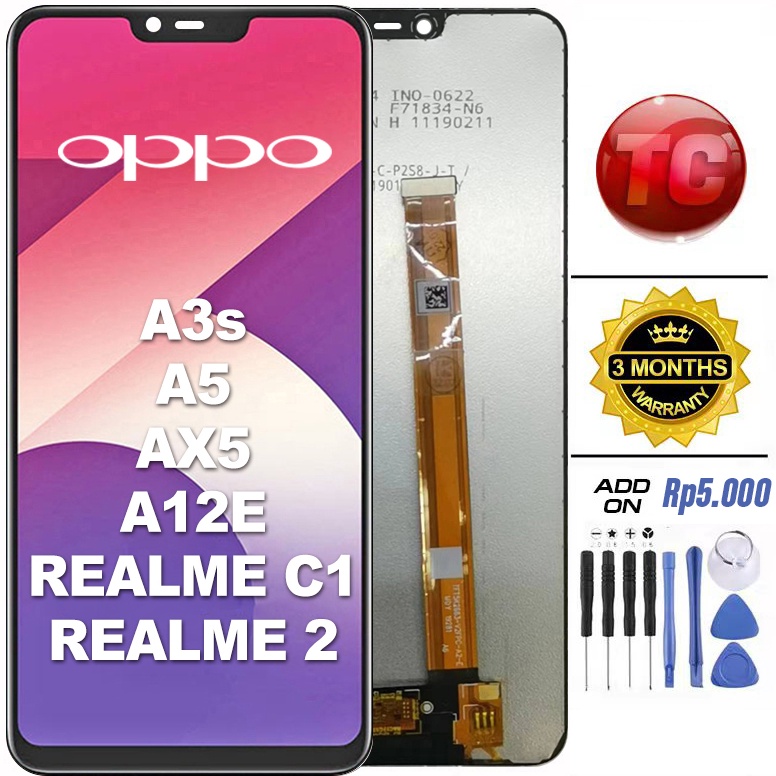 3.3 HARGA GROSIR LCD OPPO A3s CPH1803 CPH1853 - A5 AX5 A12E Original 100% LCD TOUCHSCREEN Fullset Crown Murah Ori Compatible For Glass Touch Screen Digitizer
