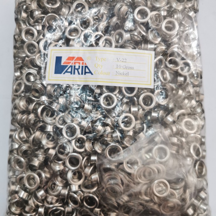 

Terlaris Mata Ayam / Mata Eyelet 8Mm/Ma-22+Ring /3014 Nikel/10Gross