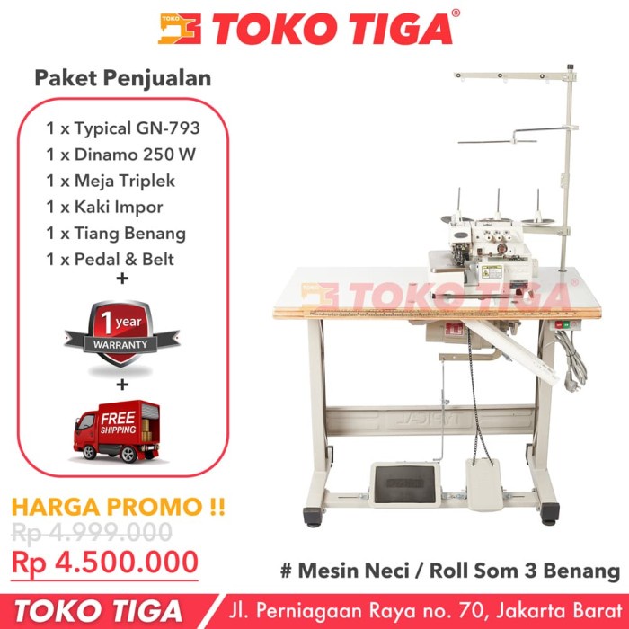 Terlaris Mesin Neci Typical Gn793 / Gn 793 - Neci 3 Benang Industrial Garmen