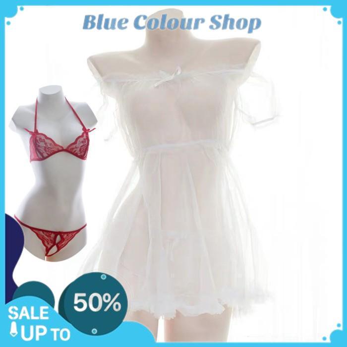 SET LINGERIE WANITA BIKINI STRAPLESS  / SET LINGERIE WANITA BIKINI STRAPLESS MINI BABYDOLL BAJU TIDU