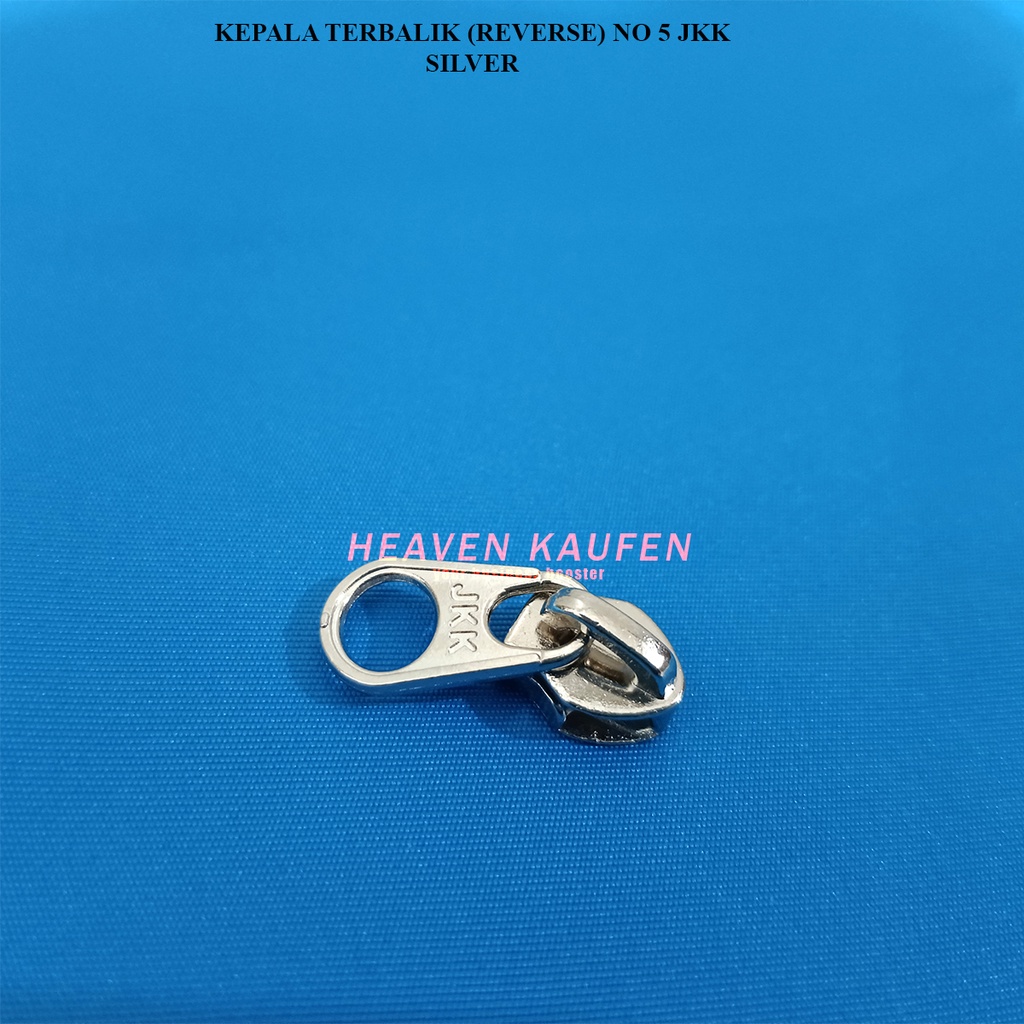 Kepala Resleting Zipper Head JKK Terbalik Reverse No 5 Nikel Silver Kode B