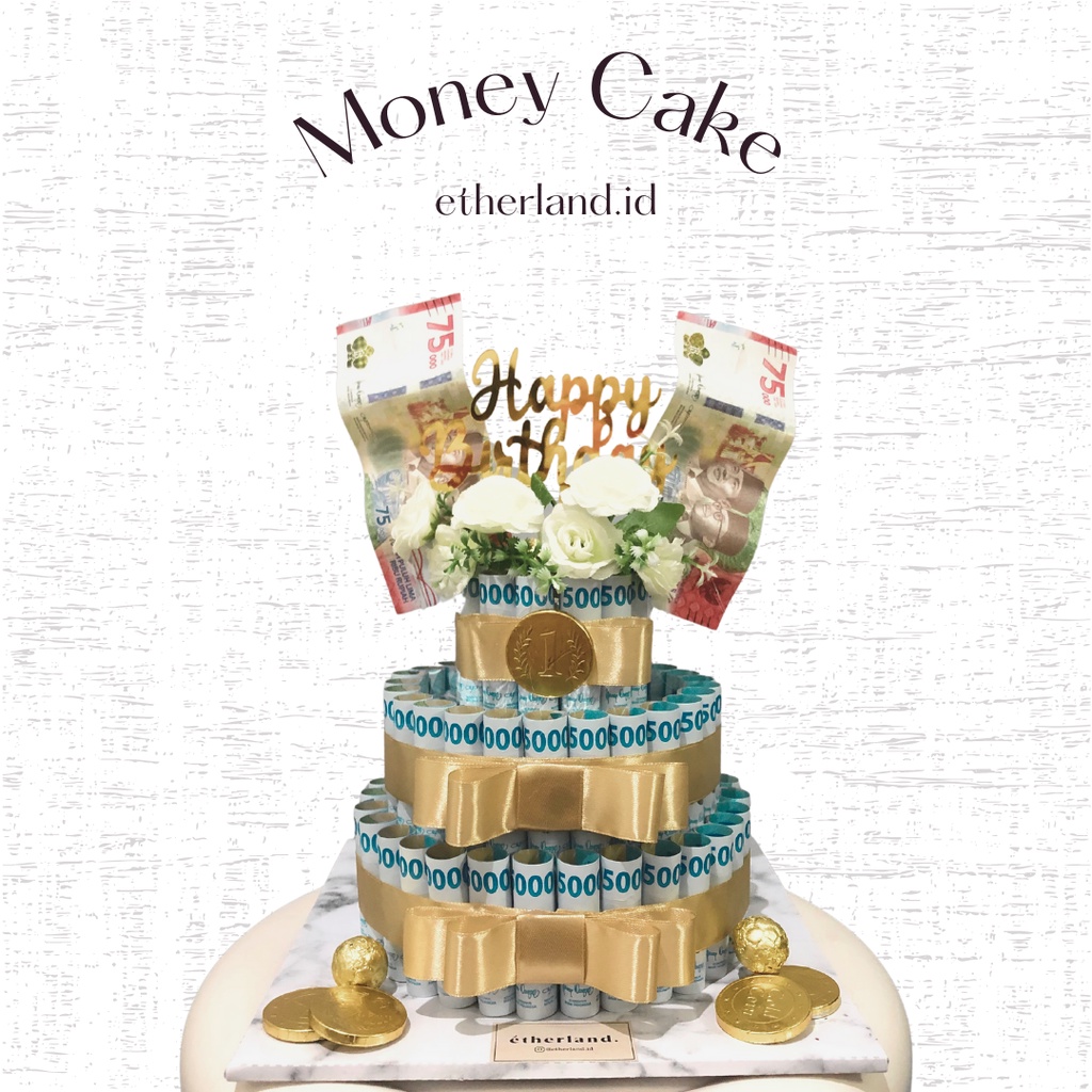 

Money Cake | Kue Uang [Hadiah Ulang Tahun, Anniversary, Wisuda, Kado] I Etherland