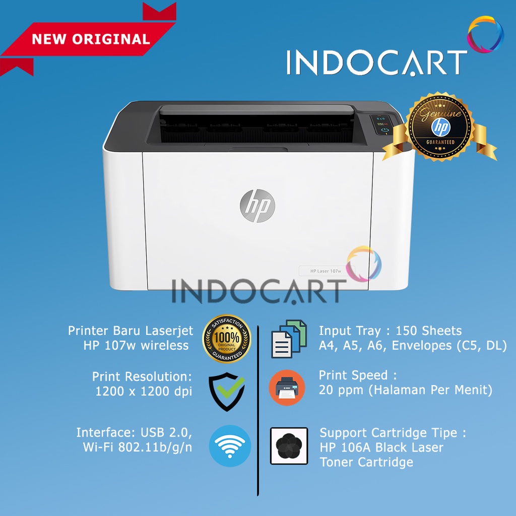 Printer Laserjet HP 107w 107 wireless