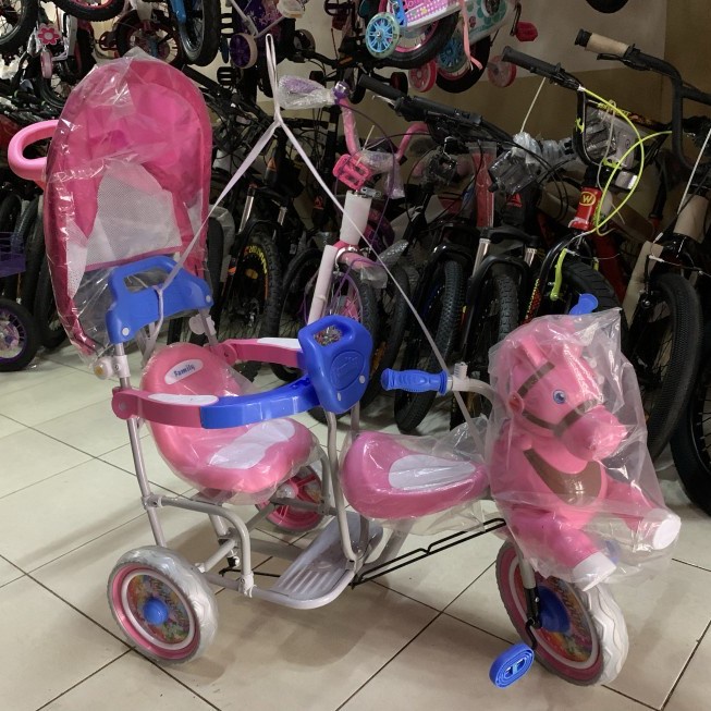 Terlaris Sepeda Roda 3 Anak Boncengan Royal Kembar