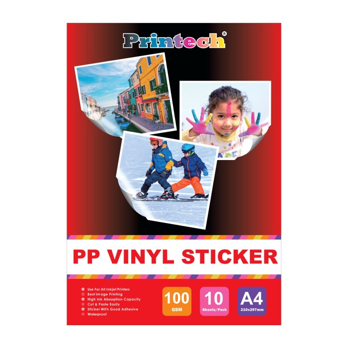 

Terlaris Kertas Foto / Photo Paper Printech Pp Vinyl Sticker A4 100G - 02025