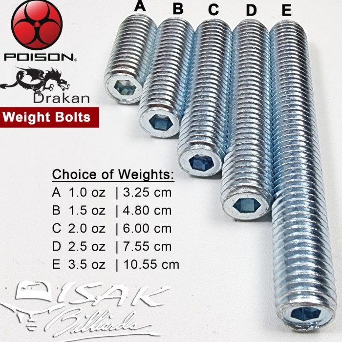 Poison Drakan Weight Bolt - Baut Pemberat Stick Billiard Biliar Poison