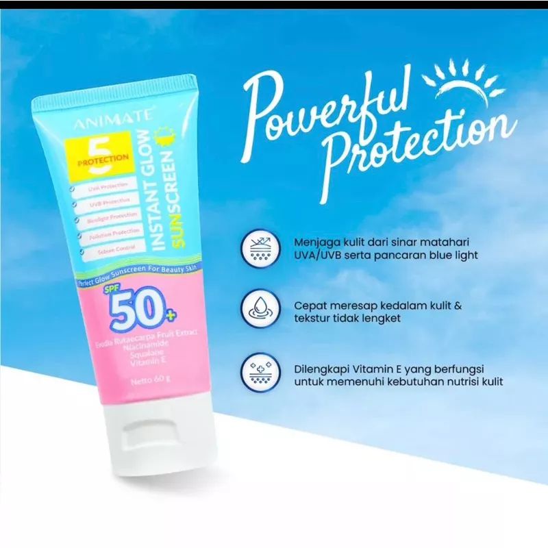 ANIMATE Instant Glow Sunscreen SPF 50+ 5Protection 60 g