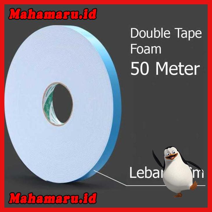 

KJ- DOUBLE TAPE FOAM 50 METER X 1 CM SOLASI BUSA SPONGE 2 SISI